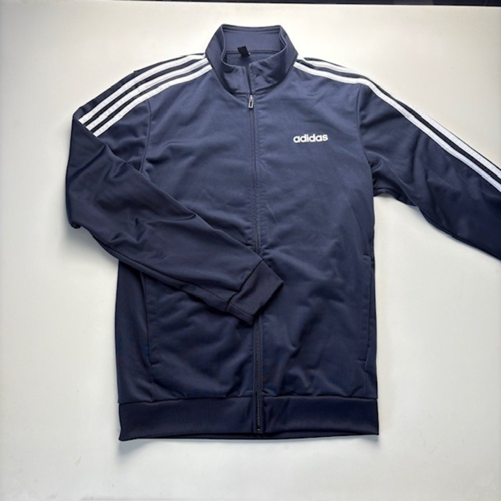Adidas Primegreen Track Jacket Navy Blue White Stripes‎ Full Zip Men Size S